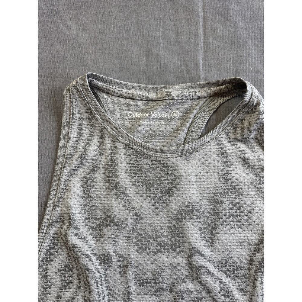 Outdoor Voices Tank Top Womens M Racerback Recycled Polyester Athletic Yoga Gray